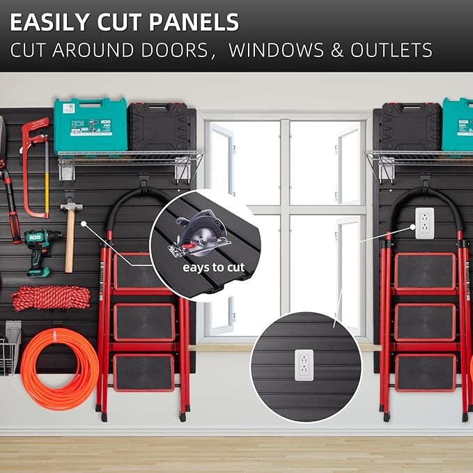 Slatwall Panel Garage Slat Wall Storage Systems, PVC Slat Wall Paneling Garage