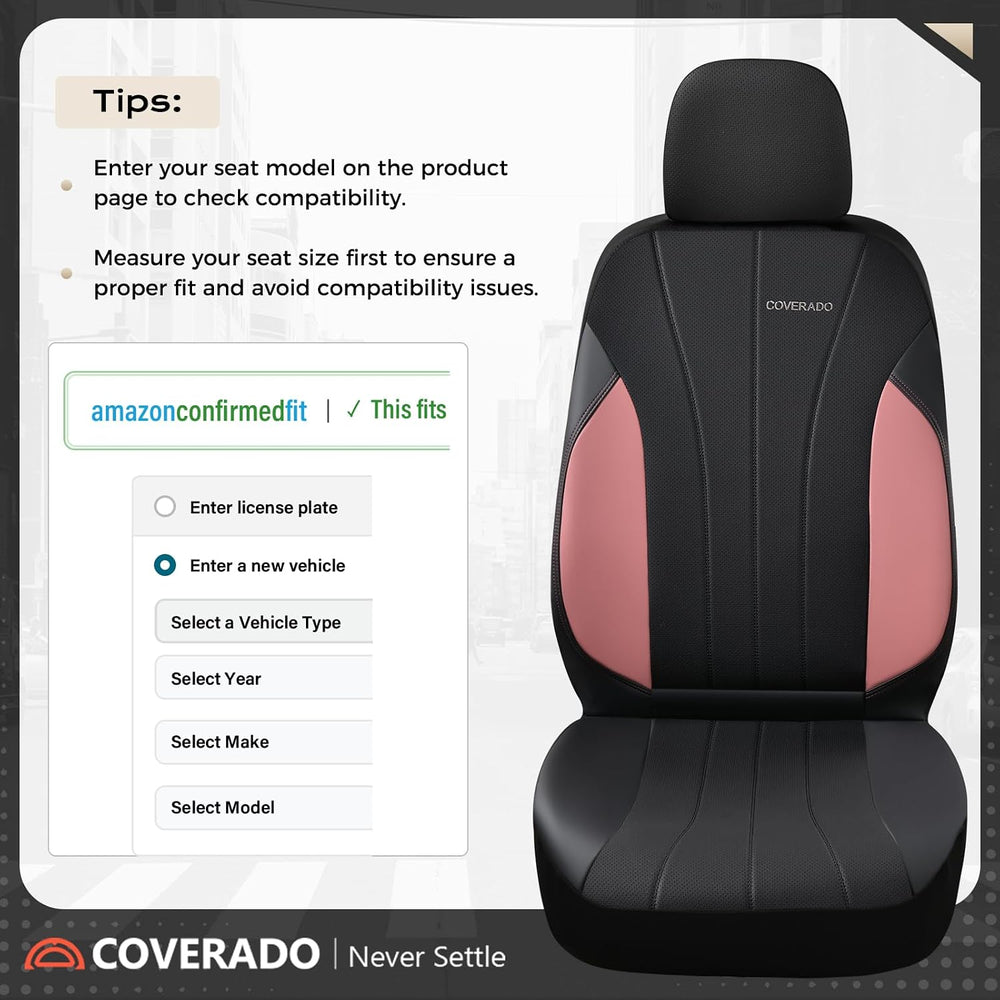Coverado Automotive Car Seat Covers, Luxury Seat Covers Full Set, Leather Car...