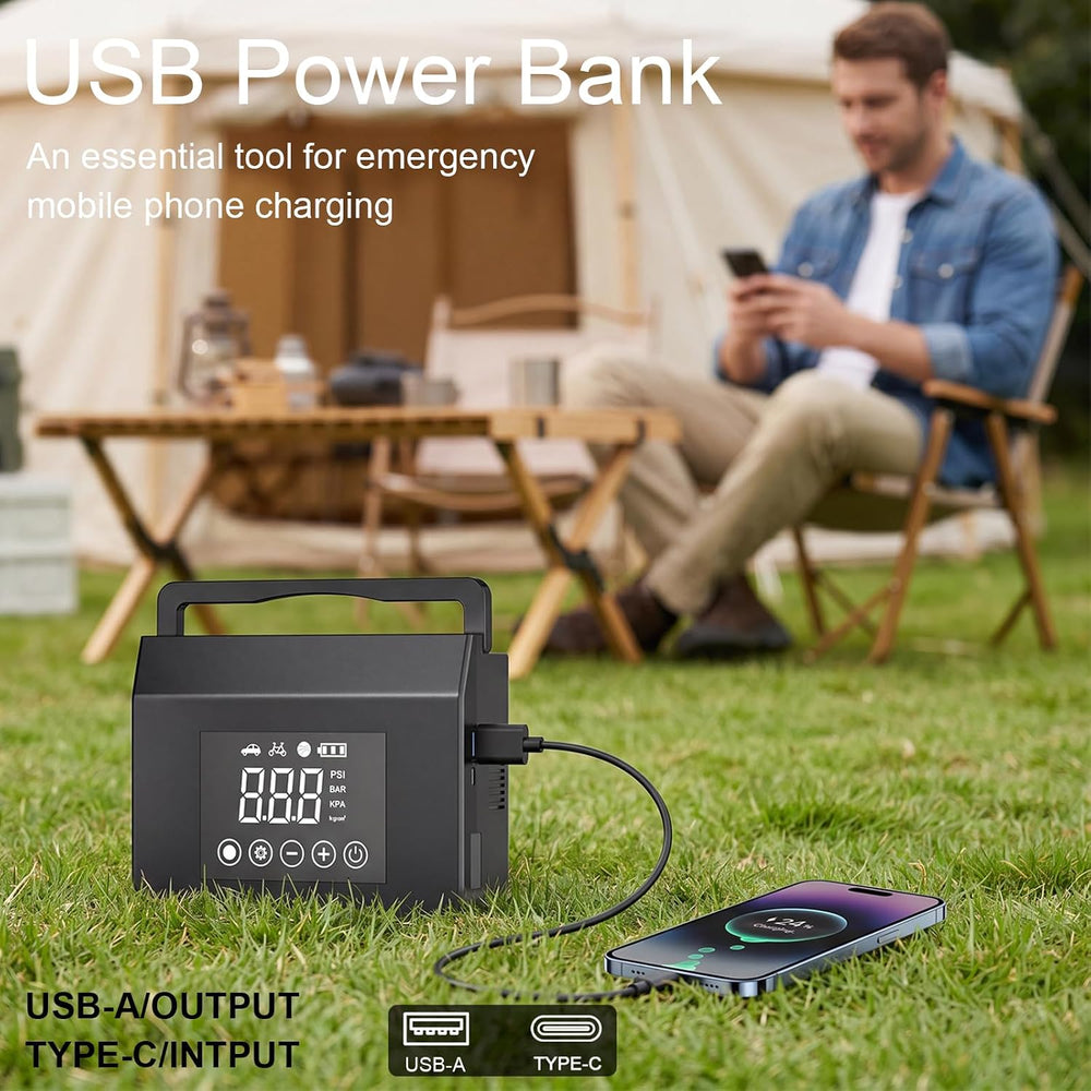 Tire Inflator Portable Air Compressor 150 PSI, 4000A Car Battery Jump Starter...