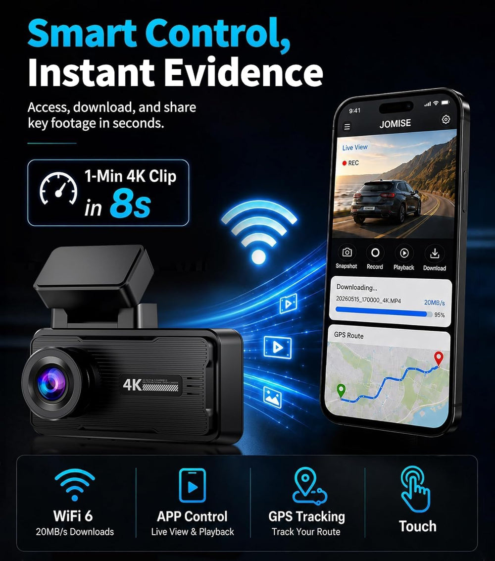 4K Dash Cam,5G WiFi Car Camera Built-in GPS,4K+1080P Dash Cam Front and Rear ...