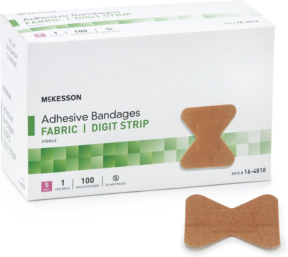 McKesson Adhesive Bandages, Sterile, Fabric, Tan, Small, 1.7 x 2 in, 100 ct