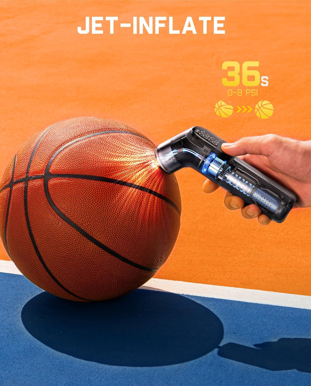 Fanttik X10 Nano+ Electric Ball Pump, Inflate & Deflate, Auto-Shutoff