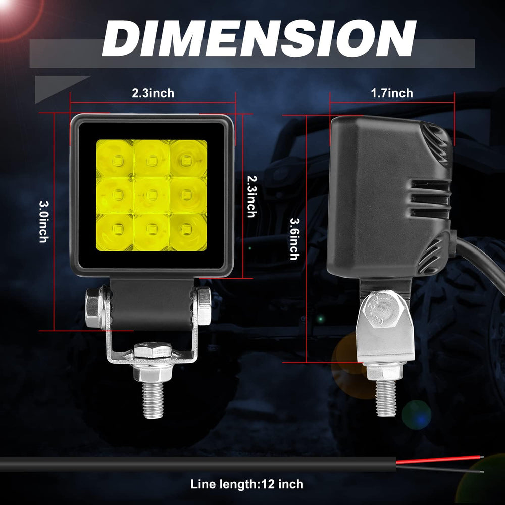 2 Inch 54W Amber LED Pods Spot Fog Lights Off Road LED Cubes Light