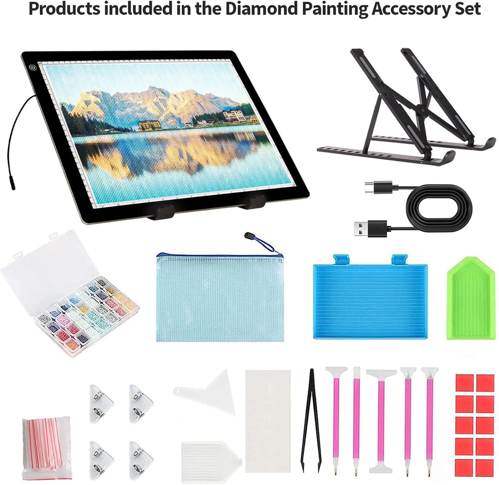 A4 Light Board for Diamond Painting - Tracing Light Box with Stand, Stepless ...
