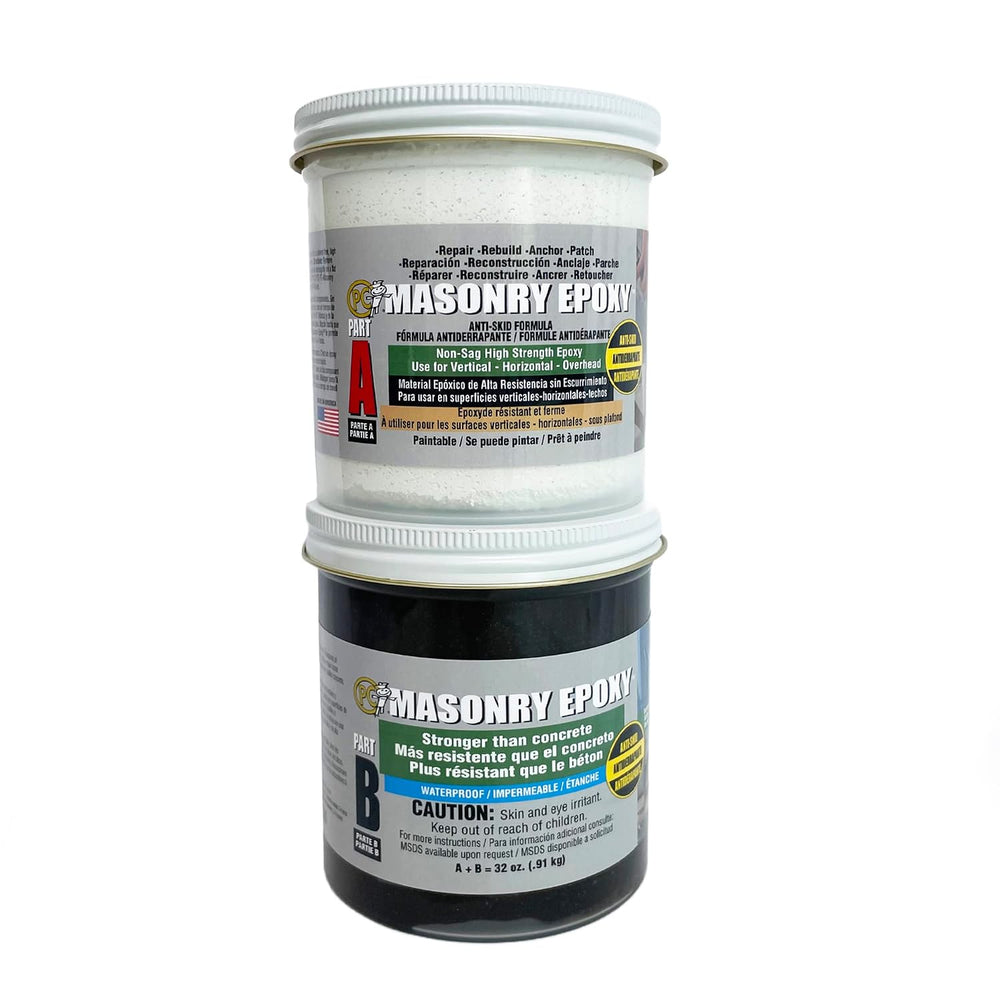 PC Products PC-Masonry Epoxy Adhesive Paste, Two-Part Repair, 32 oz in Two Ja...