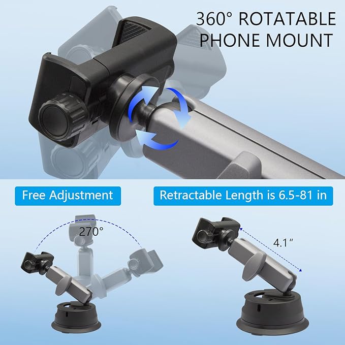 Suptig Universal Car Mount, Suction Cup Mount