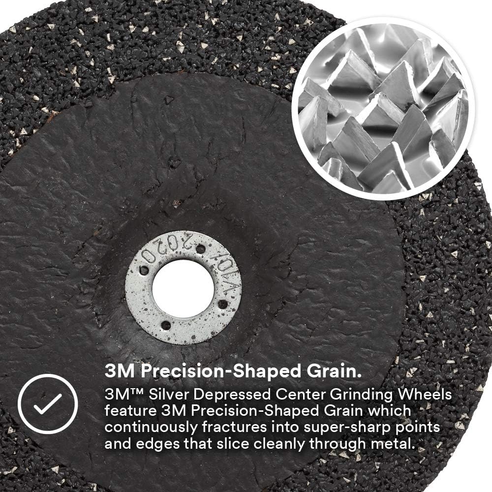 3M Silver Depressed Center Grinding Wheel, 87455, 36+, T27