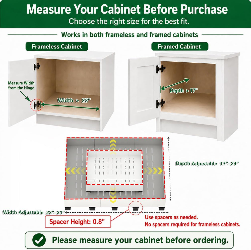 Fokyfok Pull out Cabinet Organizer,Expandable,No Drill,Heavy Duty,Kitchen