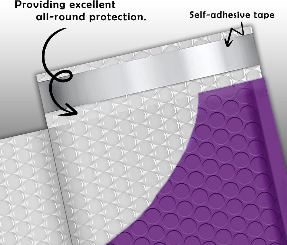 Yens Bulk Purple Poly Bubble Mailers 6x10 250 Pack Usable 6x9