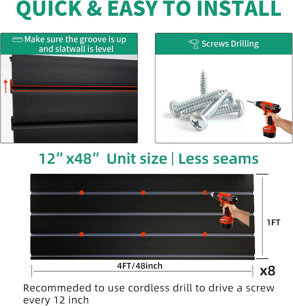 FRAYSCENT Slat Wall Paneling Garage Slat Wall Storage Systems Slatwall Panels...