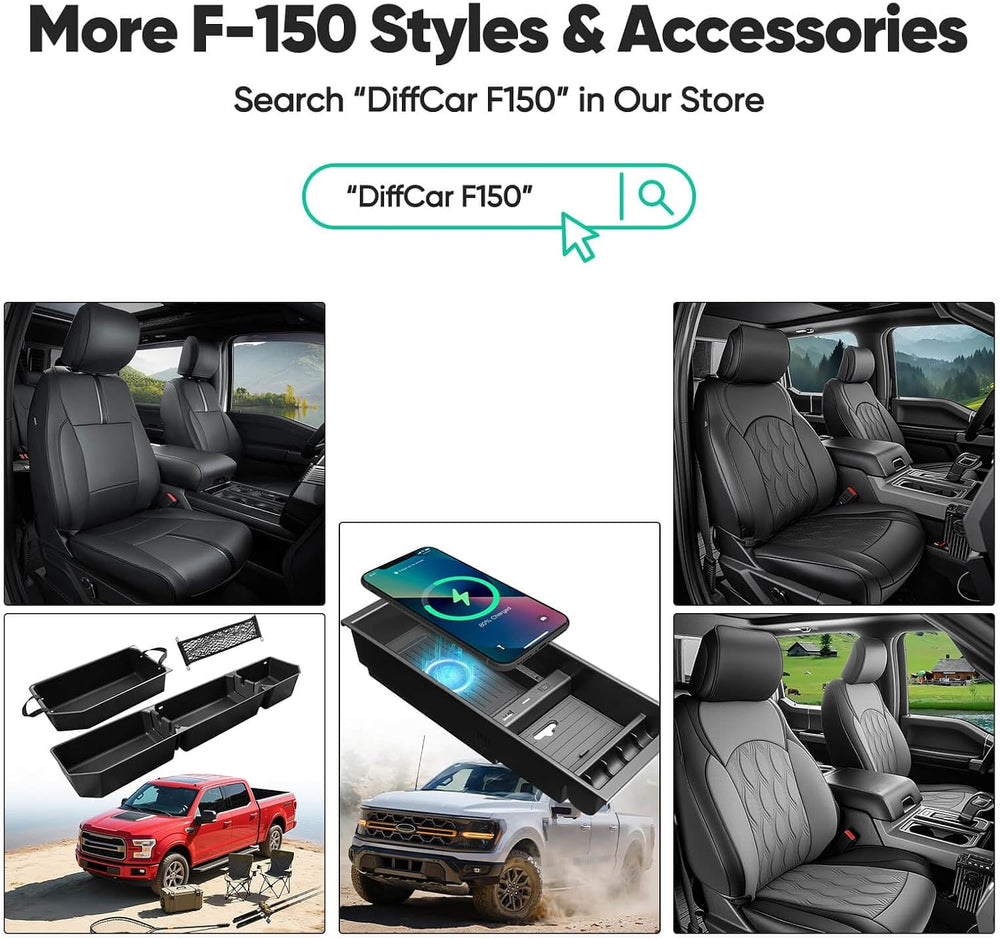 for Ford F150 Seat Covers 2015-2023 2024 2025 2026 (Only Front Seat Covers), ...