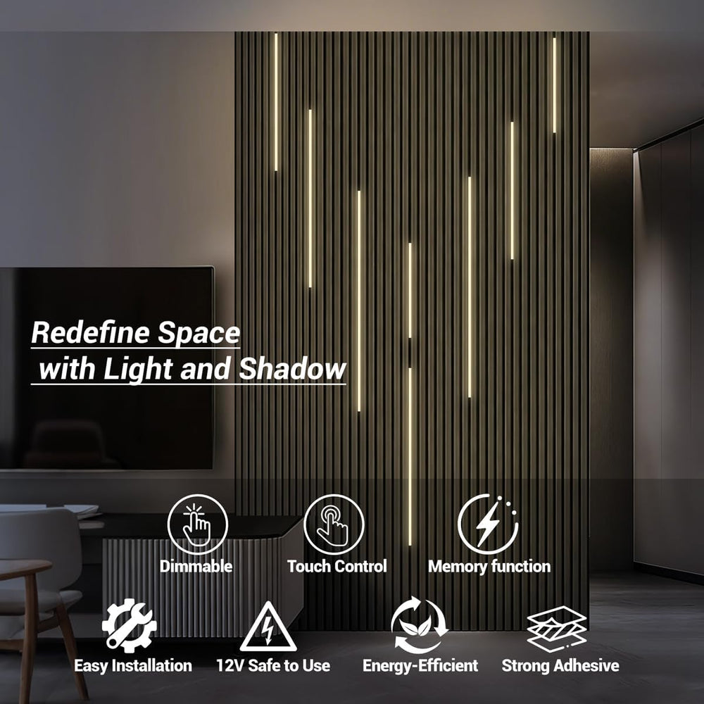 HAMRVL Black LED Recessed Lighting Kit - 8 PCS 3000K Warm White LED Strip Lig...