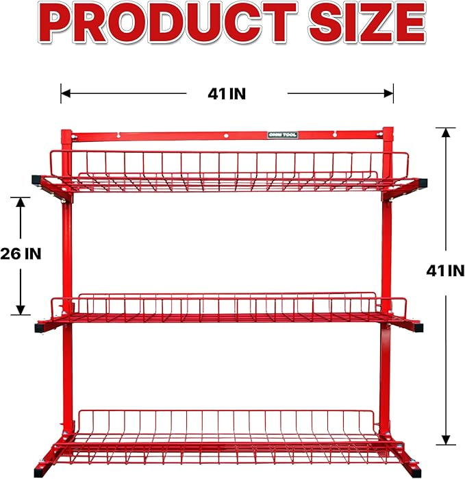 LAUCO Wall Mounted Storage Rack, 3-Level Metal Wall Shelving