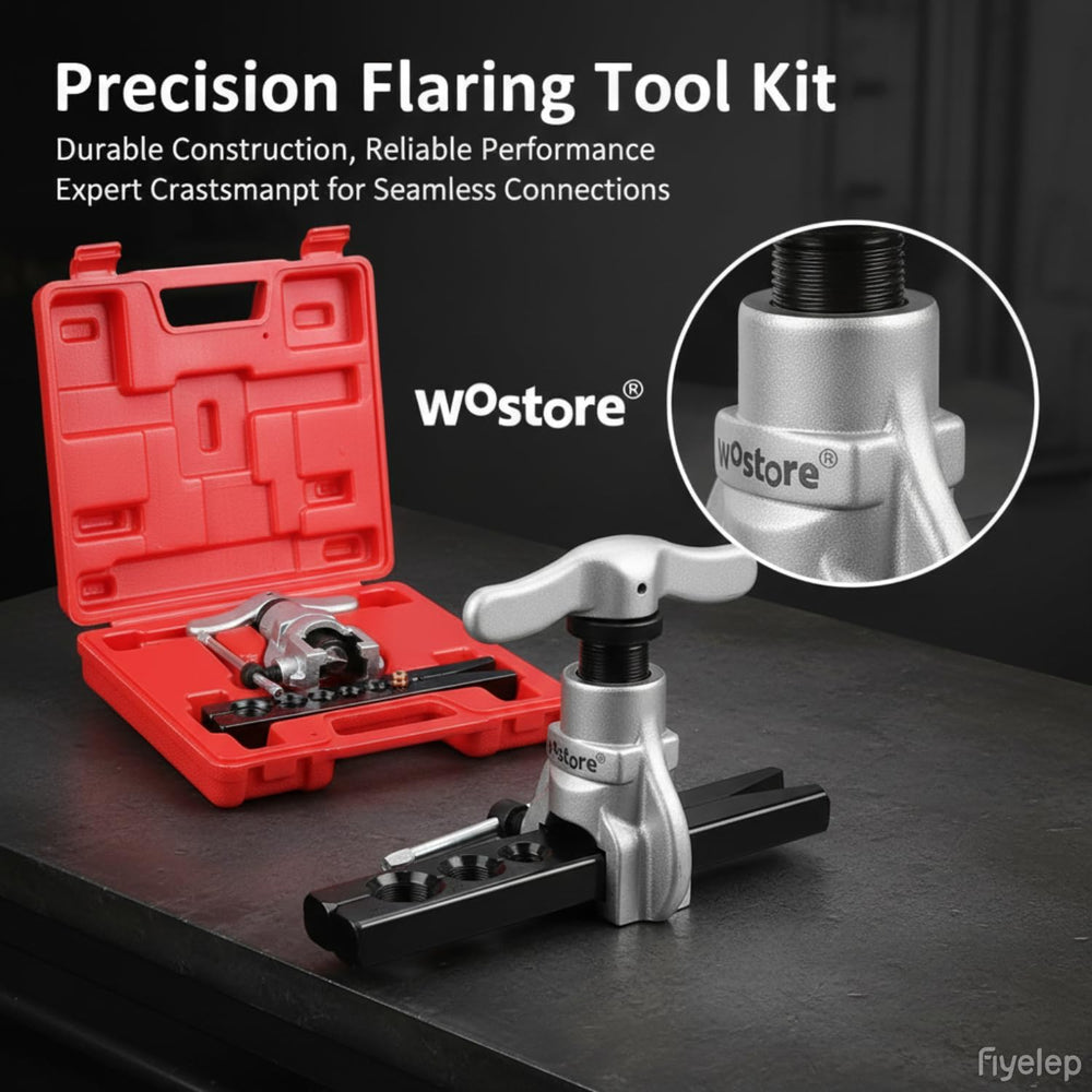 Wostore Eccentric Flaring Kit, 7 Dies 3/16-3/4" for Copper Pipe HVAC