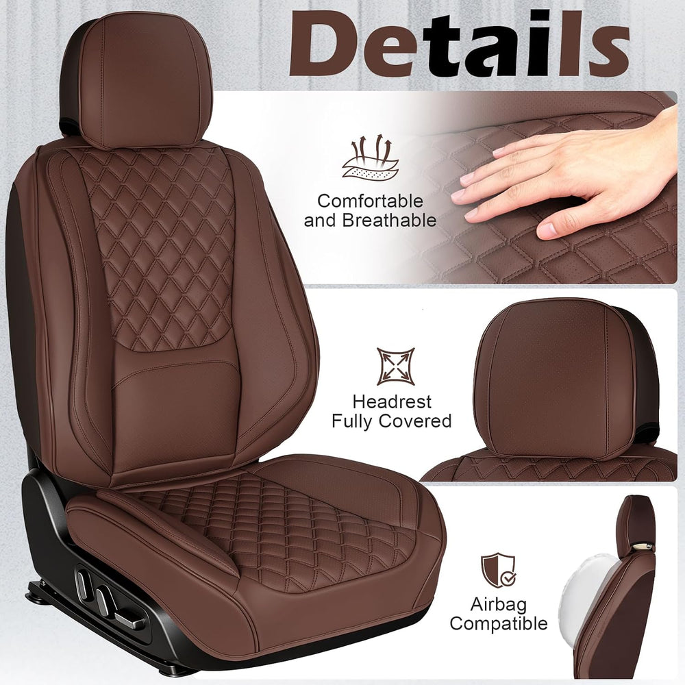 Car Seat Covers, Premium Nappa Leather Seat Covers for Car, Full Set
