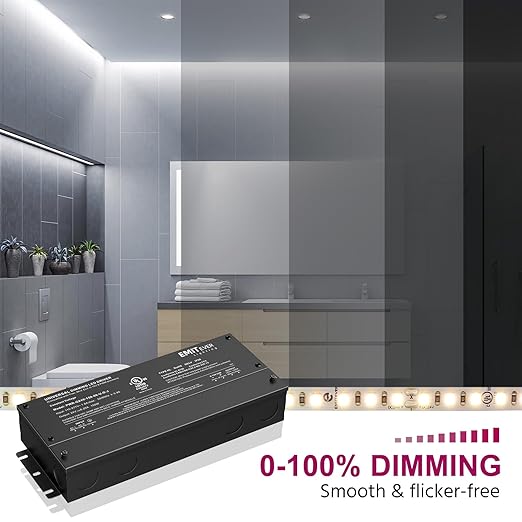 EMITEVER Dimmable Led Driver, 150W AC 110V-277V to DC 24V Transformer, 5-in-1