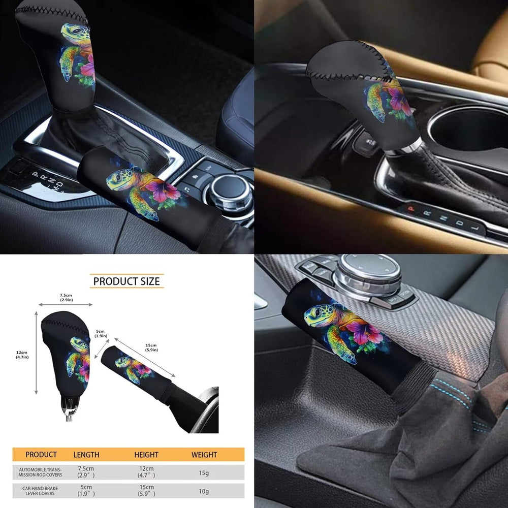 Sea Turtle Print Universal Car Rear Bench Protective 12 Pcs Auto Interior Acc...