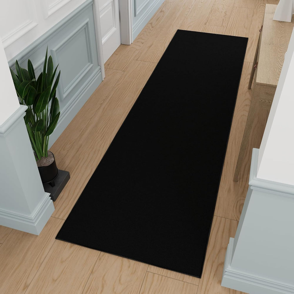 Ottomanson Hallway Runner Rug 1'10" x 12' Non Slip Solid Area Ru...