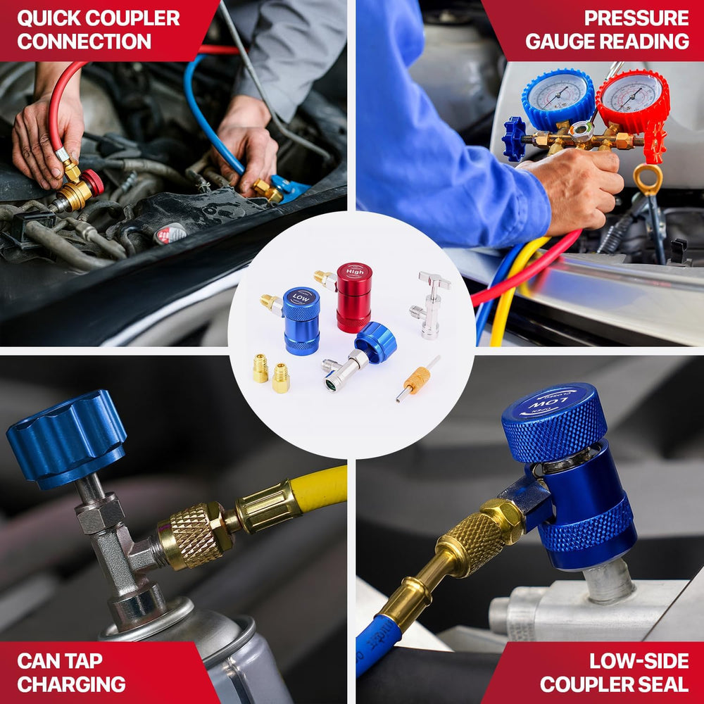 R1234yf Quick Coupler and Can Tap Kit, Auto AC Recharge Tools