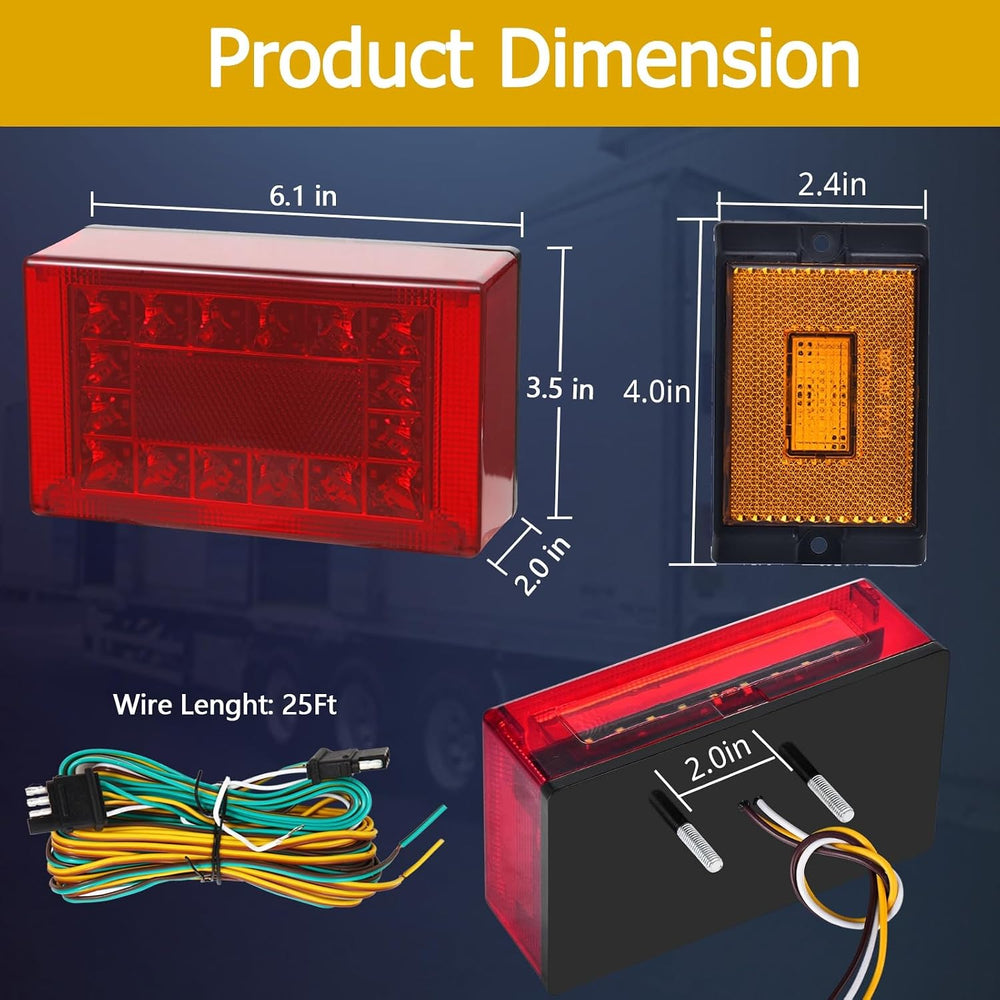6inch Boat Trailer Lights LED Kit, Submersible Trailer Light