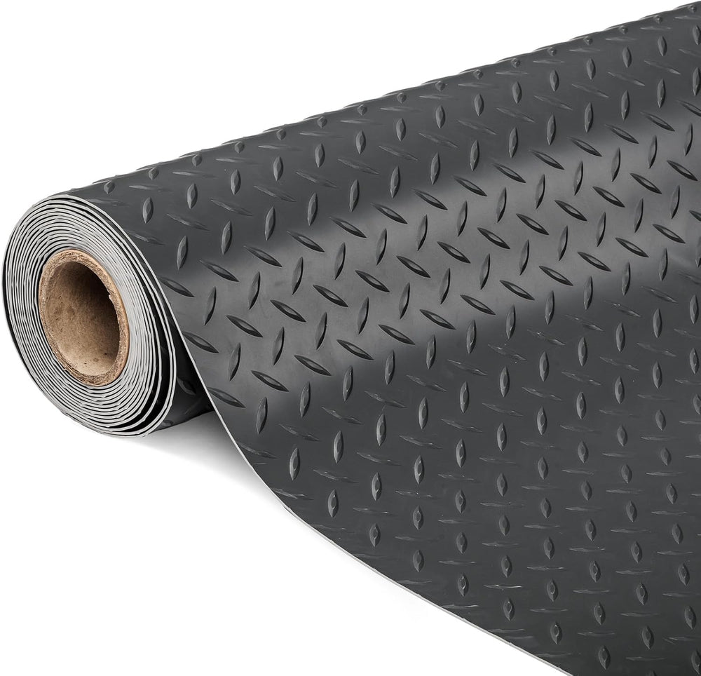 TUFFIOM 7.5 x 20 FT Garage Floor Mat, Thickened Diamond Plate PVC Garage Mats...