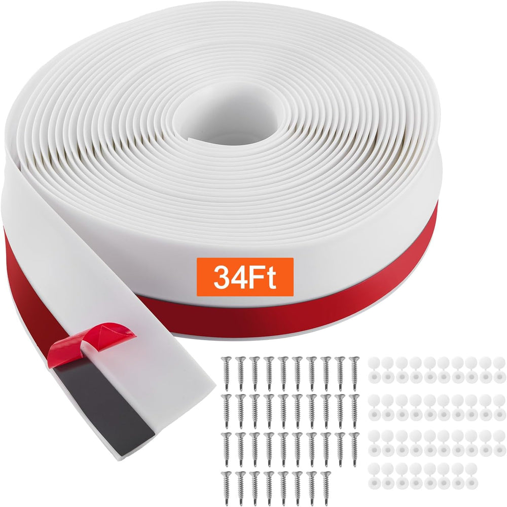 VEVOR Garage Door Seal Top and Sides Seal Strip, 34 FT Universal Weather Stri...