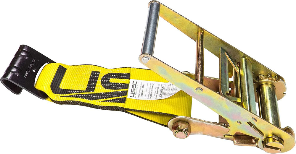 US Cargo Control 4 Inch x 11 Inch Fixed End, Zinc-Coated Ratchet and Black Fl...
