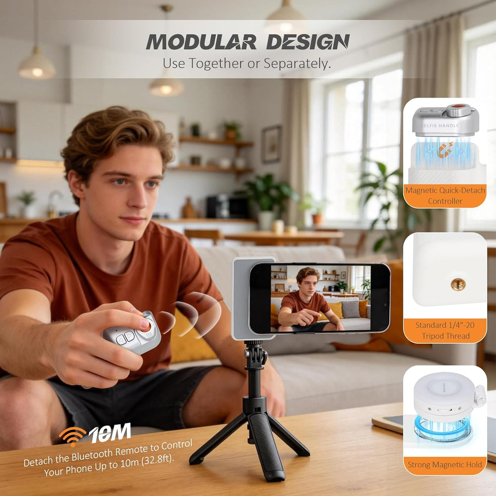 Magnetic Phone Camera Grip + LED Selfie Light Kit 800mAh 2500-9000K