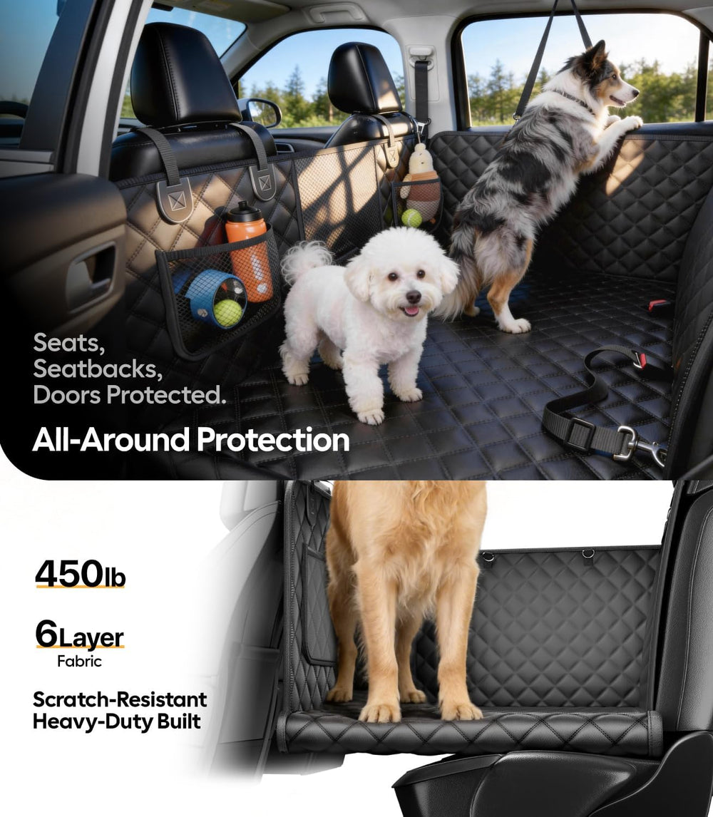 Wigoo Dog Truck Seat Cover for Back Seat, Hard Bottom Support, Anti-Scratch