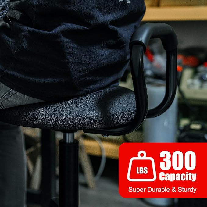 Garage Stool, Adjustable Height Swivel Work Mechanic Shop Stool