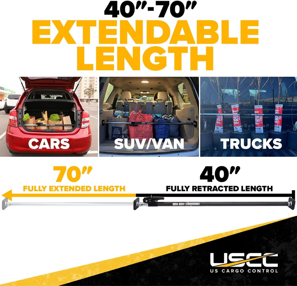 US Cargo Control Ratcheting Cargo Bar for Pickup Truck Bed, 40" to 70&qu...
