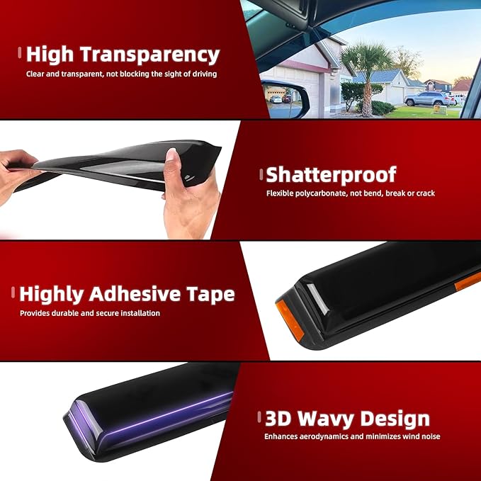 in-Channel Rain Guards Fit for Nissan Altima 2019 2020 2021 2022 2023 2024 20...