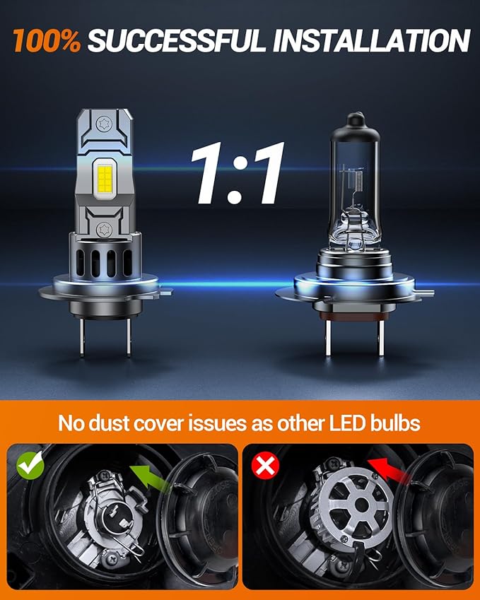 SEALIGHT H7 Bulbs, 000LM 6500K Fog Lights (Pack of 2)