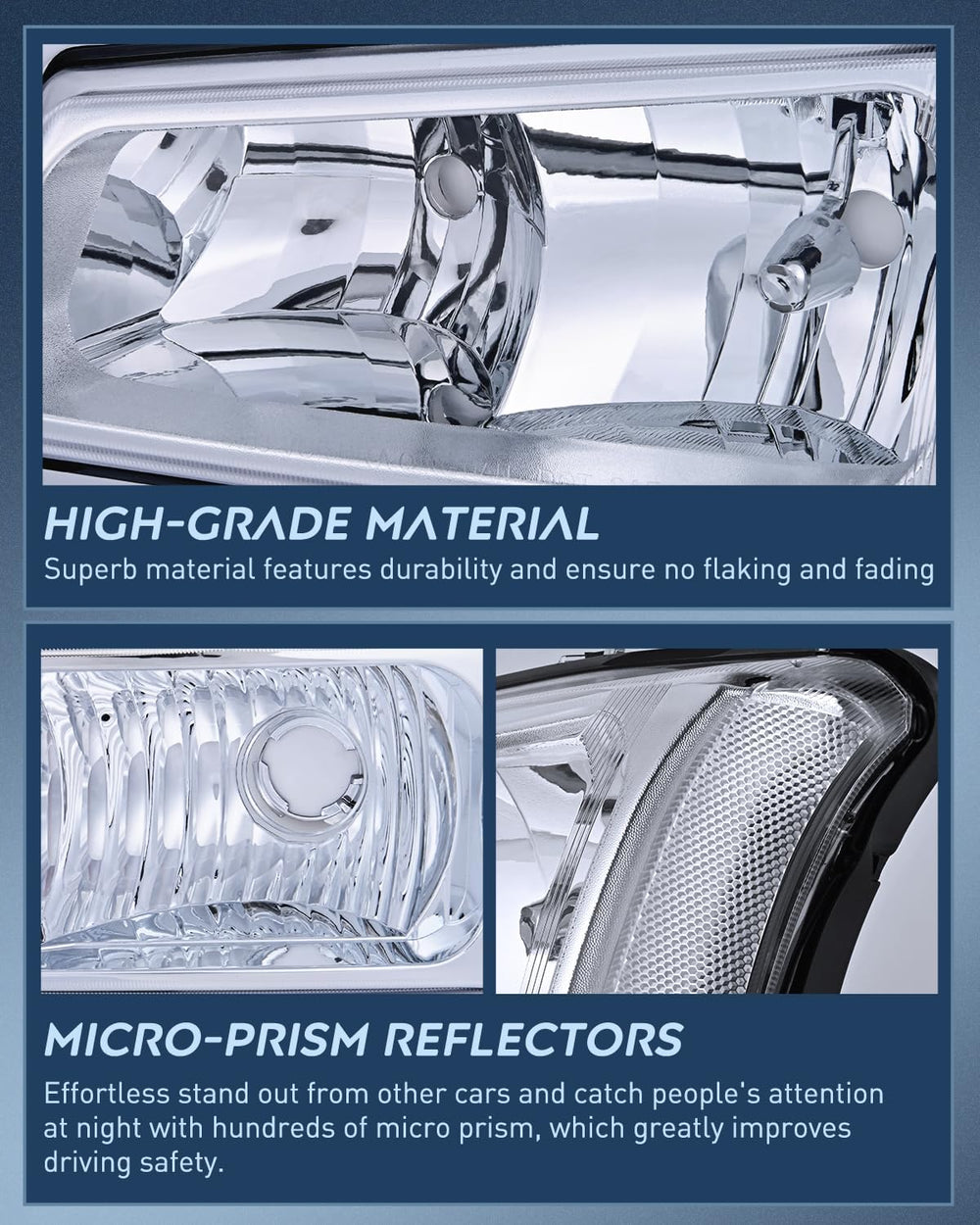 Nilight Headlight Assembly for 2003 2004 2005 2006 Chevy Silverado Avalanche ...