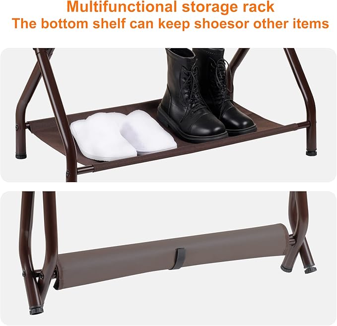 Heybly Luggage Rack, Steel Folding Suitcase Stand (Pack of 2)
