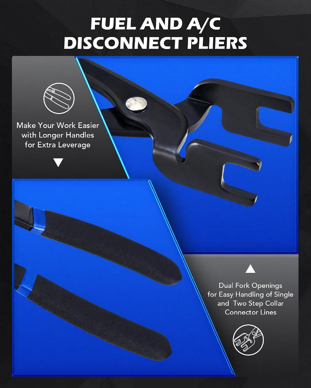 OMT 26pc Fuel Line Disconnect Tool Set With Fuel And AC Disconnect Pliers
