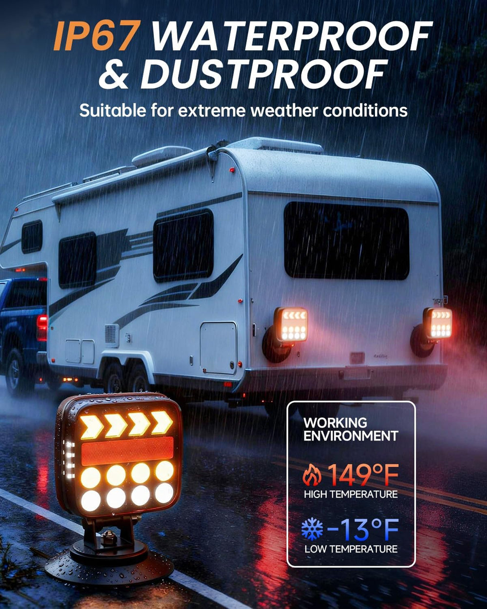 Wireless Trailer Lights USB-C Magnetic Tail Lights Upgraded