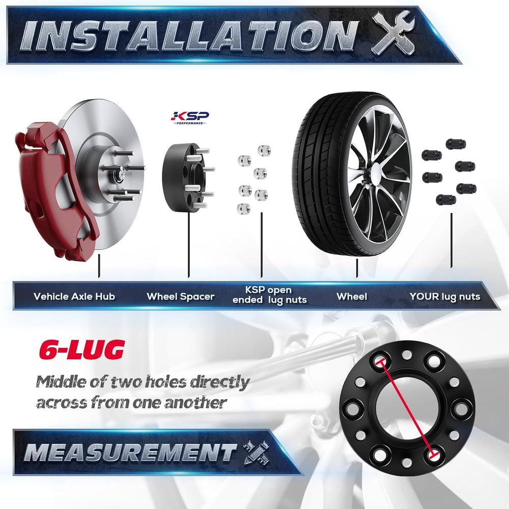 KSP 6x5.5 Wheel Spacers 2 Inch for Silverado 1500 Sierra 1500, 6x139.7 M14x1....
