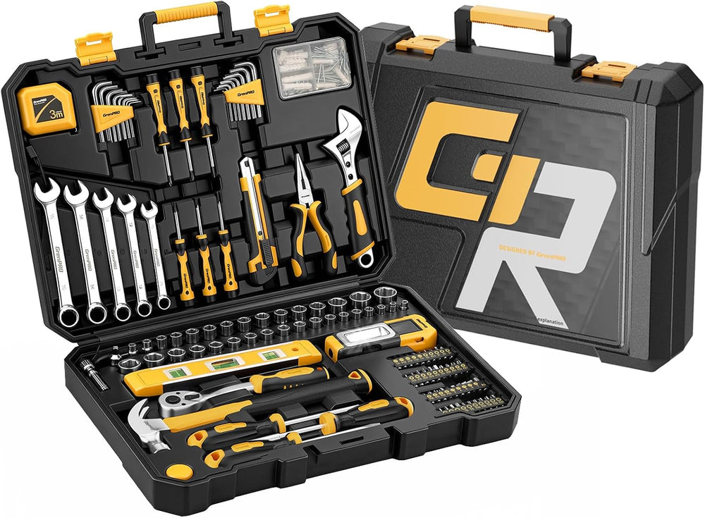 GRENPRO 219PCS Basic Home Auto Mechanic Hand Tool Kit With Storage Tool Box