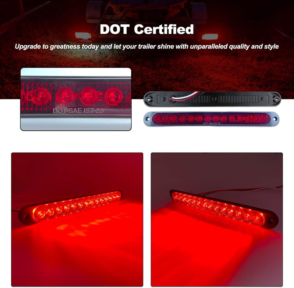 Submersible Square LED Trailer Tail Light Kit American Flag Designed 10 inch ...
