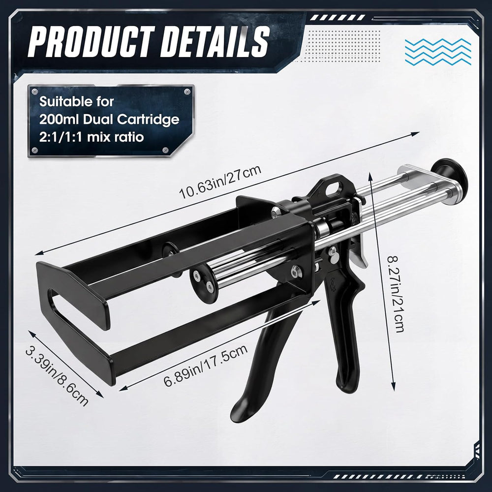 Relaxweex 1 Pcs Epoxy Gun Dual Component Caulking Gun, 200 ml / 6.75 Fl oz, M...