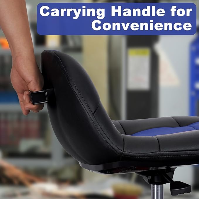 Rolling Stool with Wheels, Adjustable Shop Stool Mechanic Chair Seat Garage