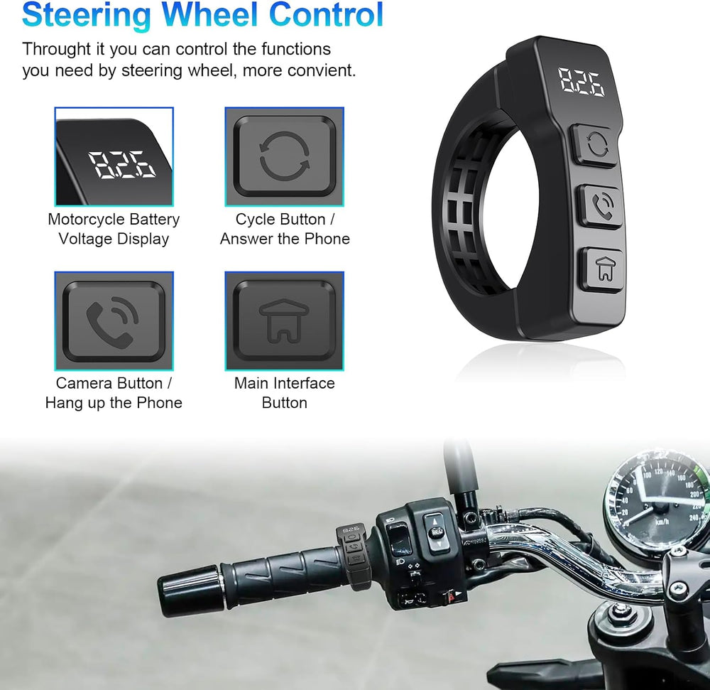 Motorcycle Carplay (Includes 128G SD Card) with Dual Cameras, TPMS, 5.5"...