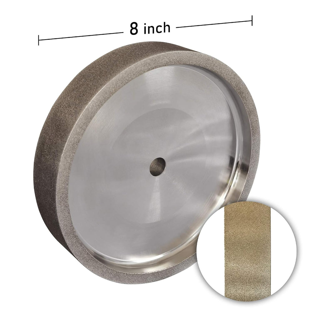 BUCKTOOL 80 Grit 8-Inch CBN Grinding Wheel, 1.5-Inch Wide, 5/8-Inch Arbor