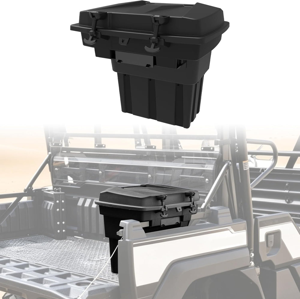 SAUTVS Rear Cargo Box for Kawasaki Mule PRO-FXT, 20L PP Storage Bin, Removabl...