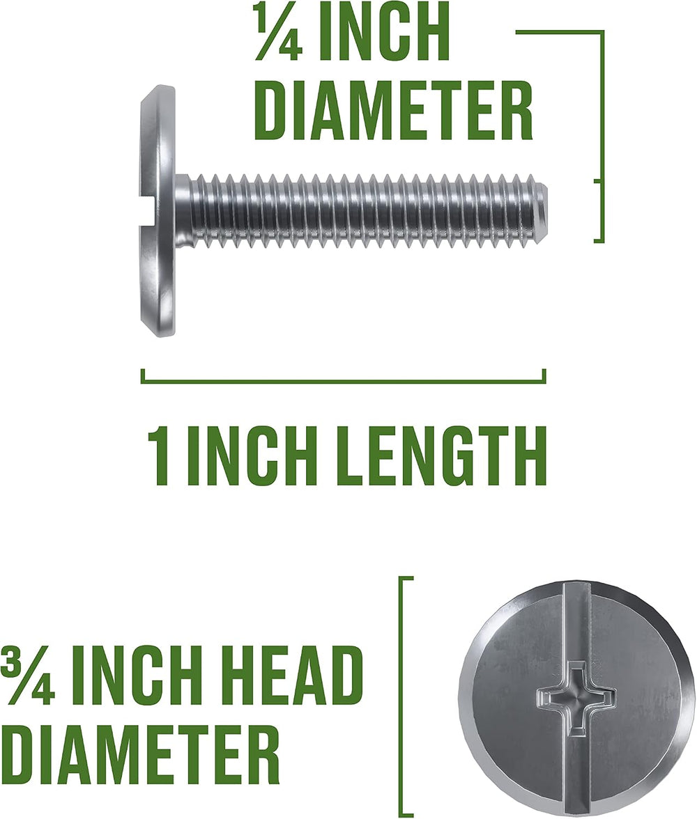 Hillman 100 Pcs Stainless Steel Hurricane Bolts (1/4"-20 x 1") | Ph...
