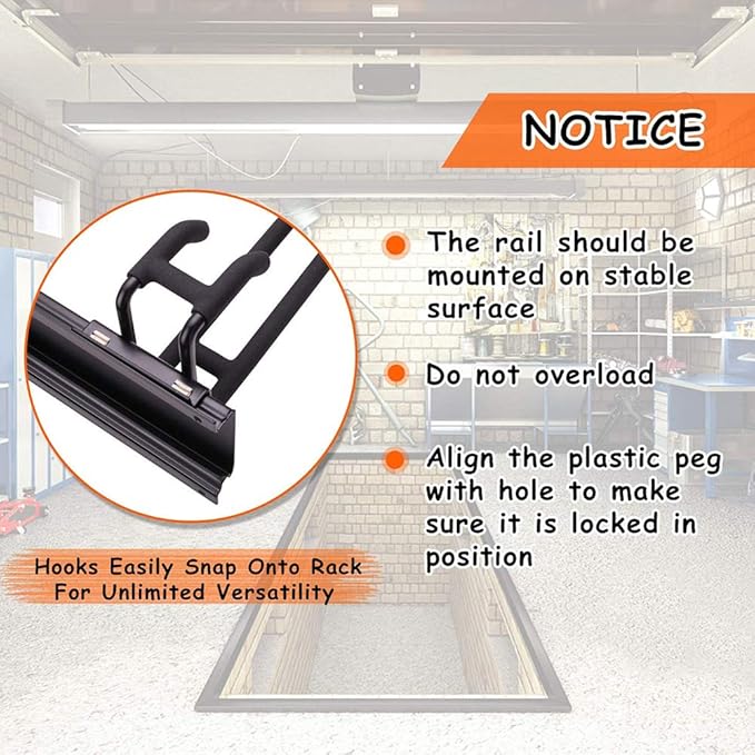 Ultrawall 24-Inch Wall Mounted Ski Rack, Holds Up to 300lbs, Powder-Coated Steel
