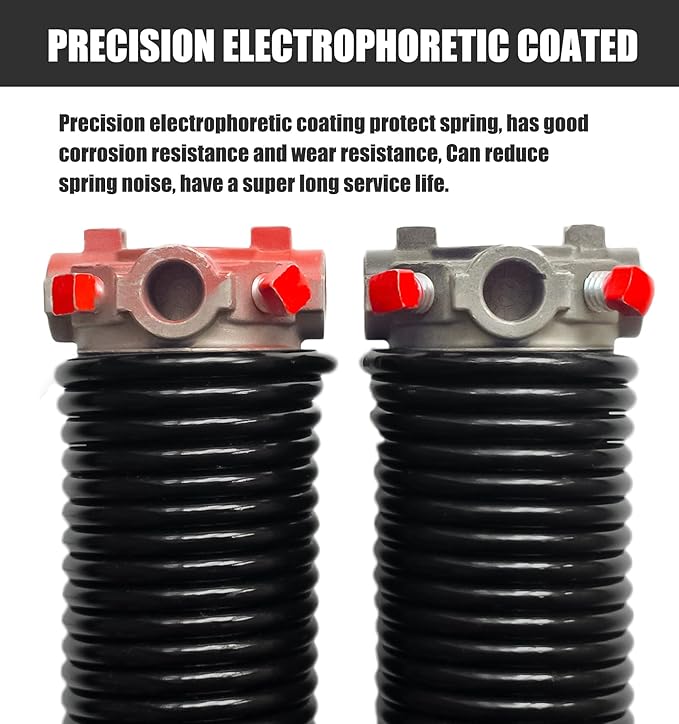 Garage Door Torsion Spring Set, Pair of 2" Electrophoresis Coated Garage...