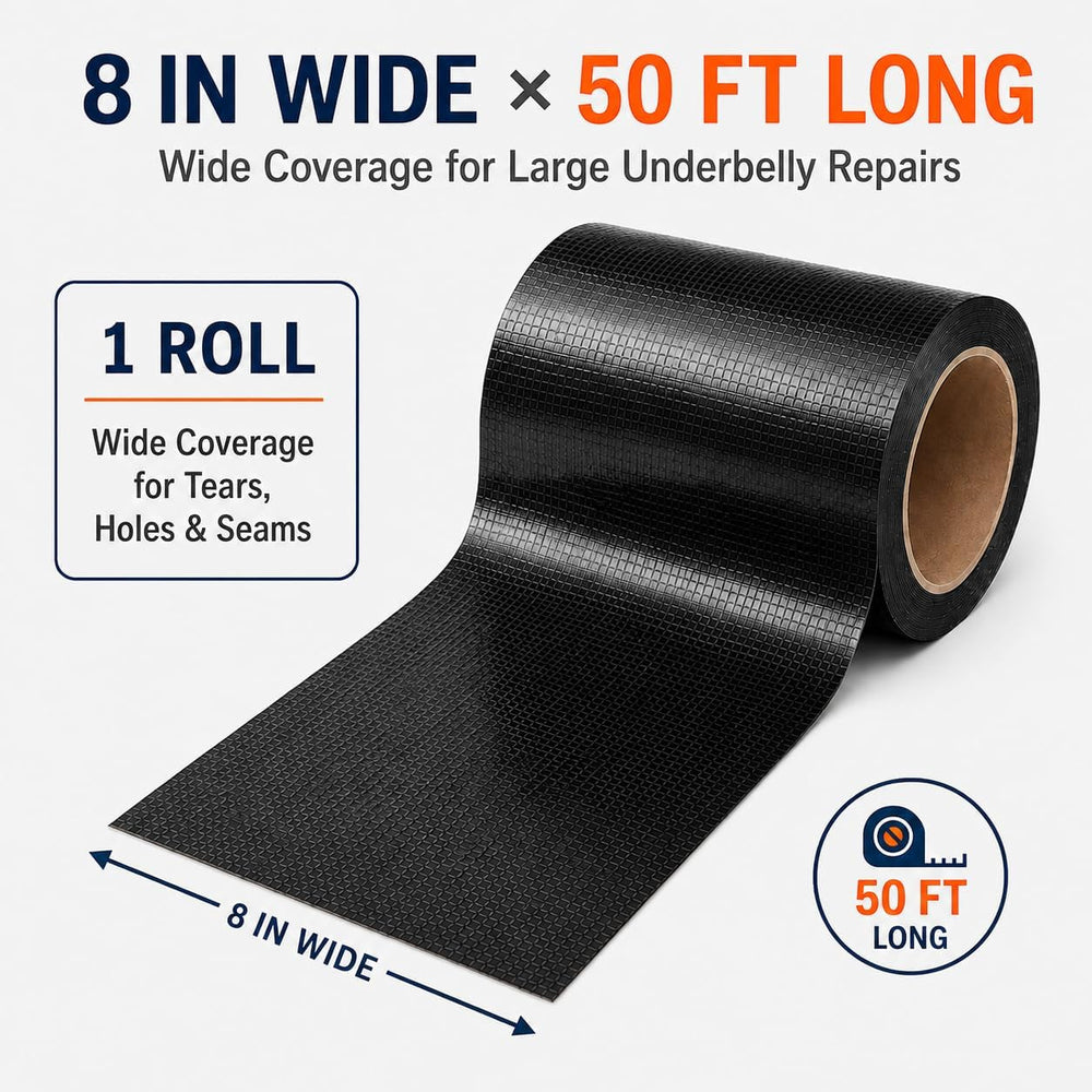 RV Underbelly Repair Tape, 8 in x 50 ft, Waterproof Fabric Tape