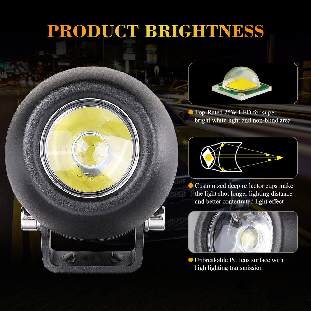 2Pcs 2.7 Inch 50W LED Driving Lights LED Pods Round Work Light Spot Light Mot...